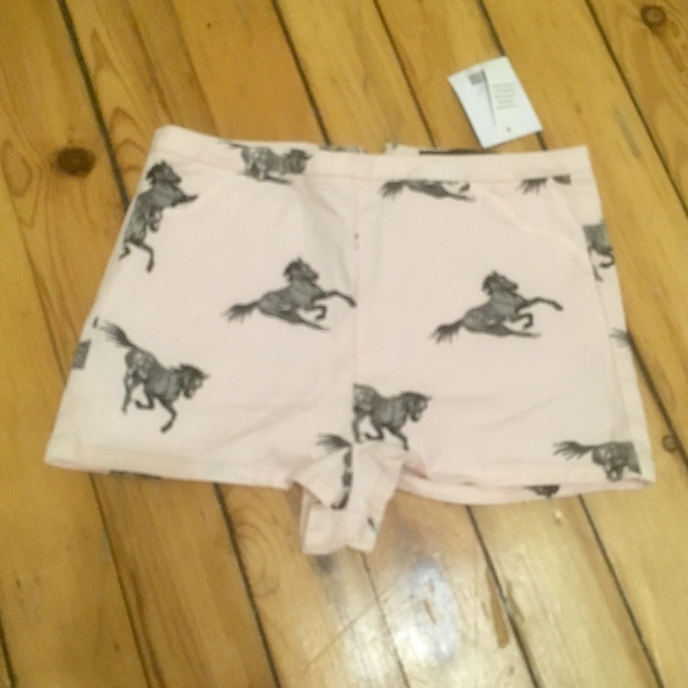 Topshop Horse Print Pink Petite Shorts